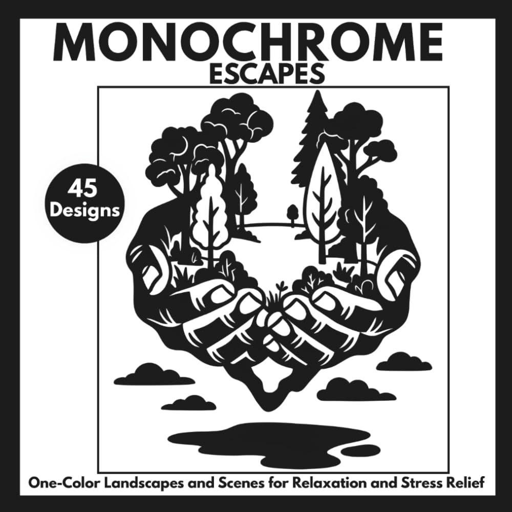 Monochrome Escapes: One-Color Landscapes and Scenes for Relaxation and Stress Relief