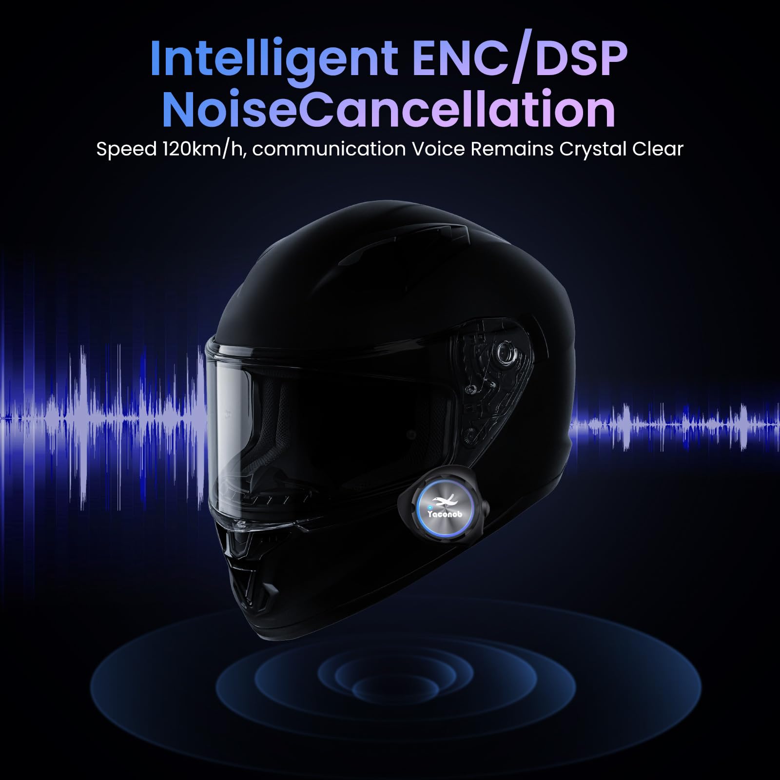 Y3 Helmet Bluetooth Intercom Headset (More Suitable for Couples), Auto Answer Phone, Music, Intercom, Active Noise Cancellation, Waterproof (2 Pack)