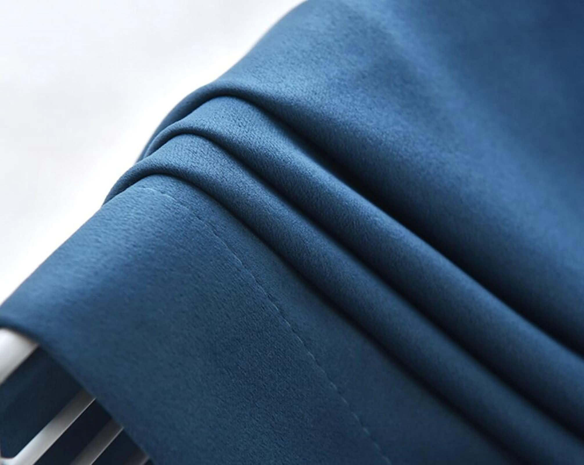Tendine per Finestre Oscuranti, Blu Zaffiro Curtains for Living Room 2 Pezzi Tinta Unita Poliestere 137W x 229L cm