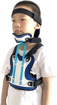 DKULMN Cervical Thoracic Orthosis, Orthosis Cervical Thoracic Brace,Head and Neck Chest Orthosis for Kids Cervical Collar Fixed, Neck Orthosis Cervical Traction Device