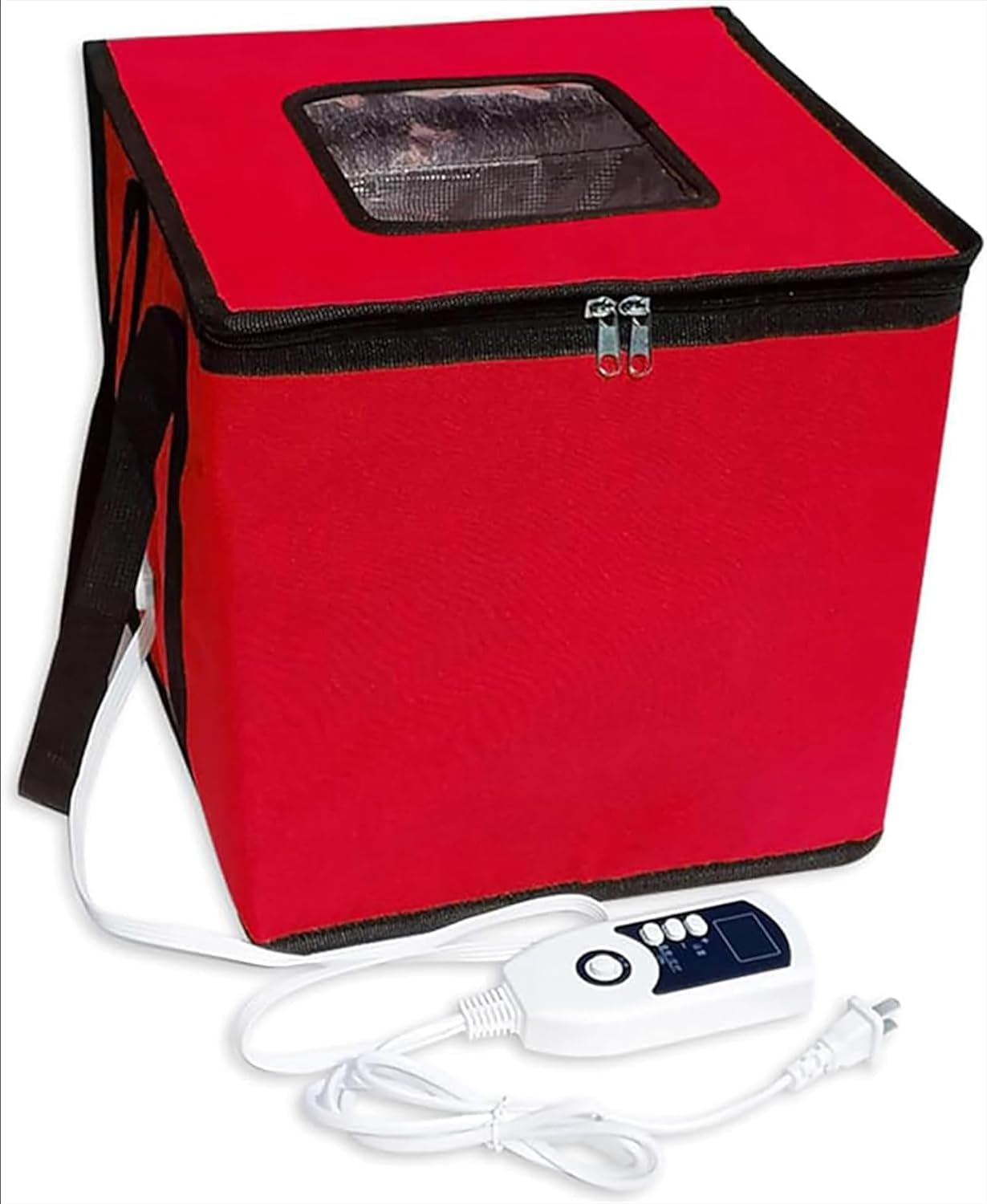 Impasto con kit riscaldatore, regolazione ad alta e bassa temperatura, ideale per pane, yogurt, natto, strumenti per la preparazione del pane di alta qualità (rosso, 27 cm)