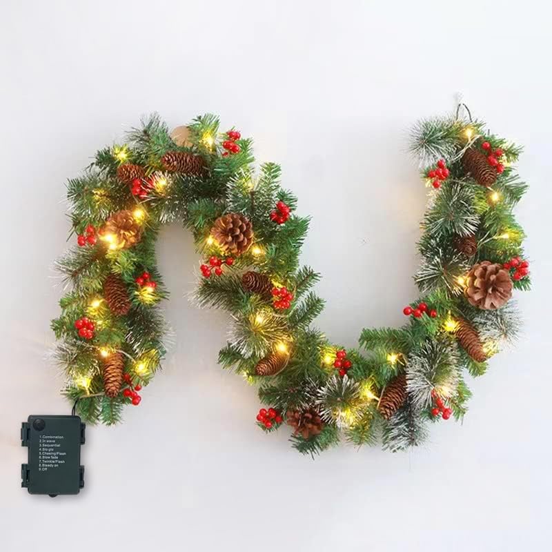 Weihnachtsgirlande,1.8M/6Ft Weihnachtsgirlande mit Beleuchtung, 30 LED...