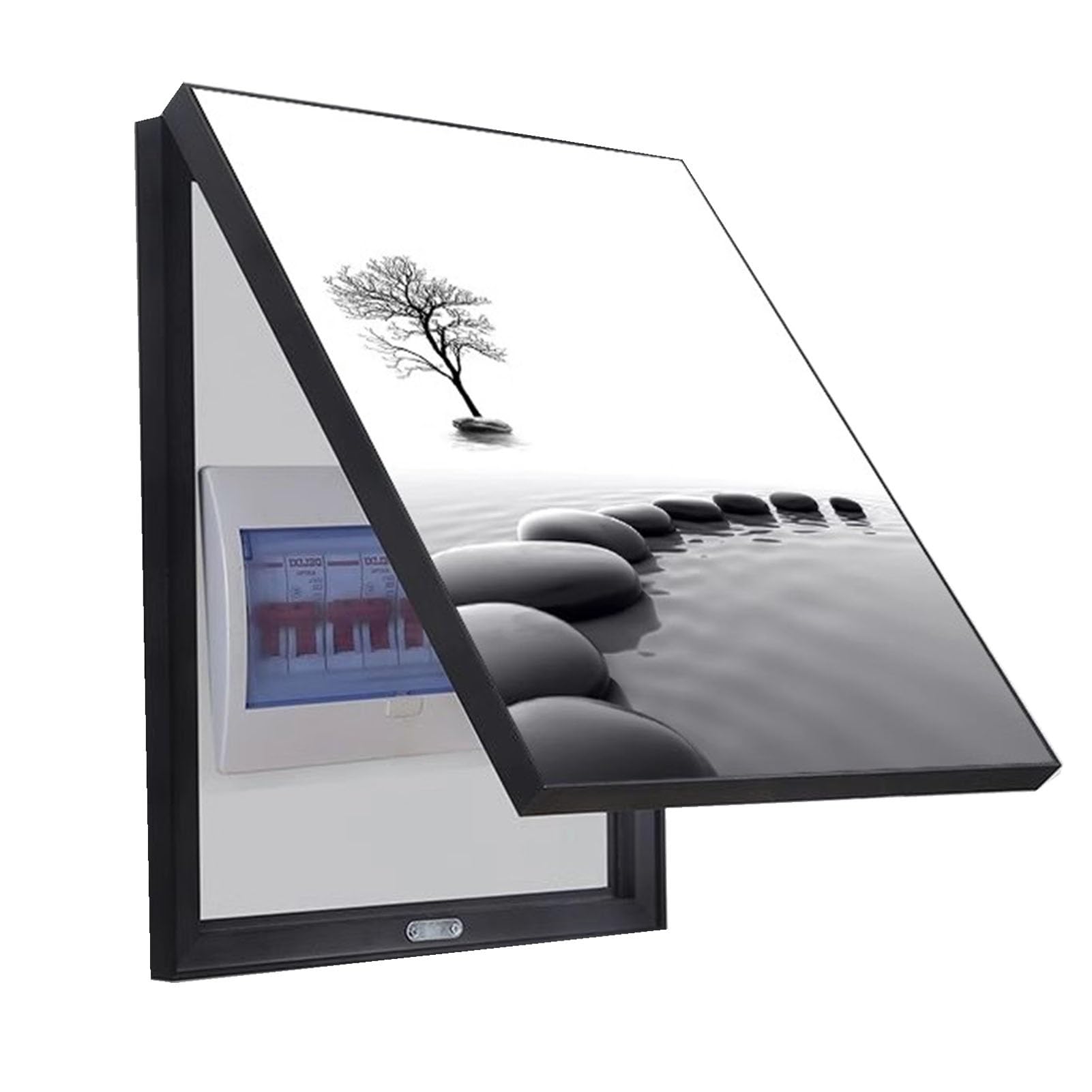 Pintura Decorativa Caja de Contadores Marco Negro Cuadro Para Tapar Cuadro Electrico Pintura Colgante Sala de Estar(B,45x55cm)