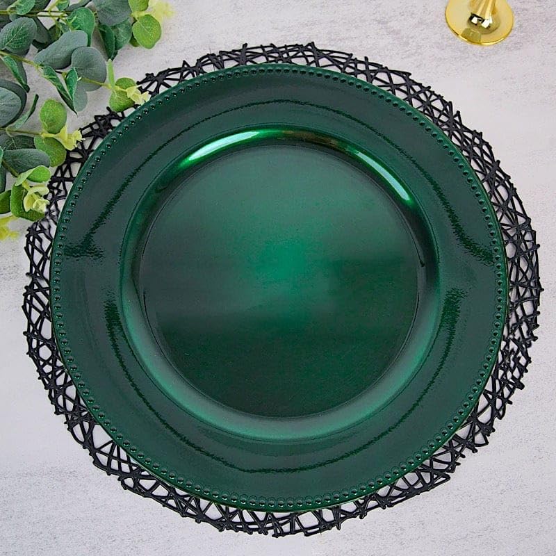 Platos cargadores redondos 13 pulg 24 pzas verde miniatura 4