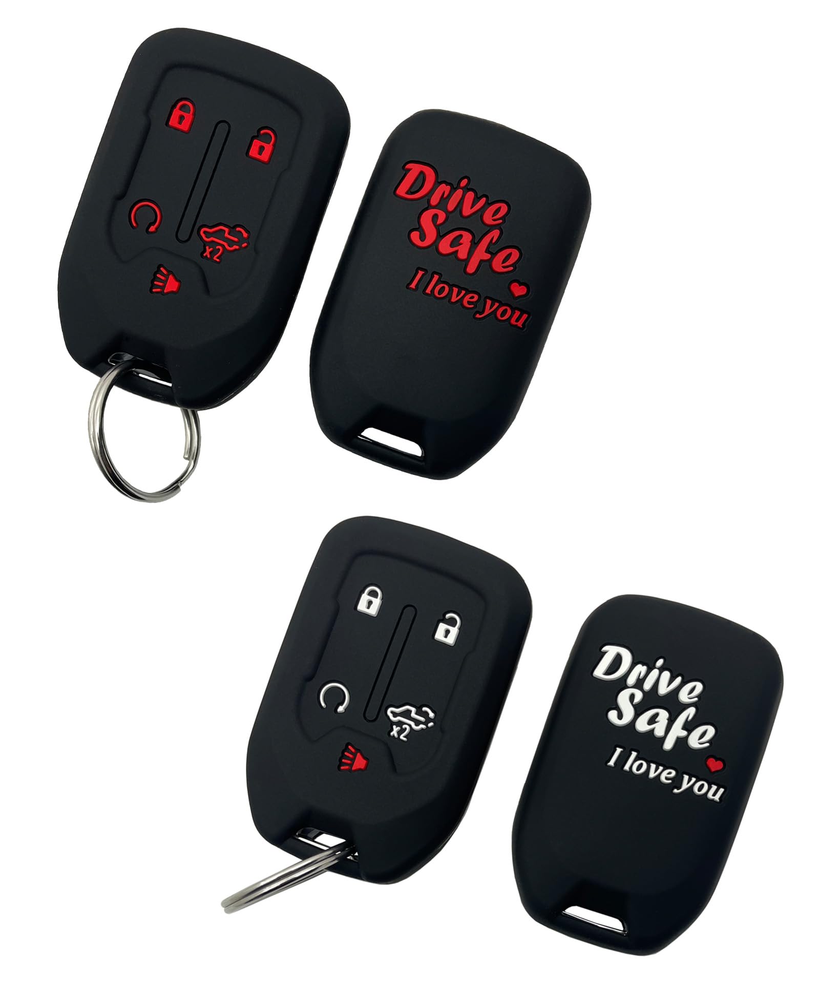 BTOZRF Key Fob Cover for Chevy GMC Accessories 5 Button Smart Key Fob Case for Chevy Silverado 1500 2500HD 3500HD and 2023 2022 2021 2020 2019 GMC