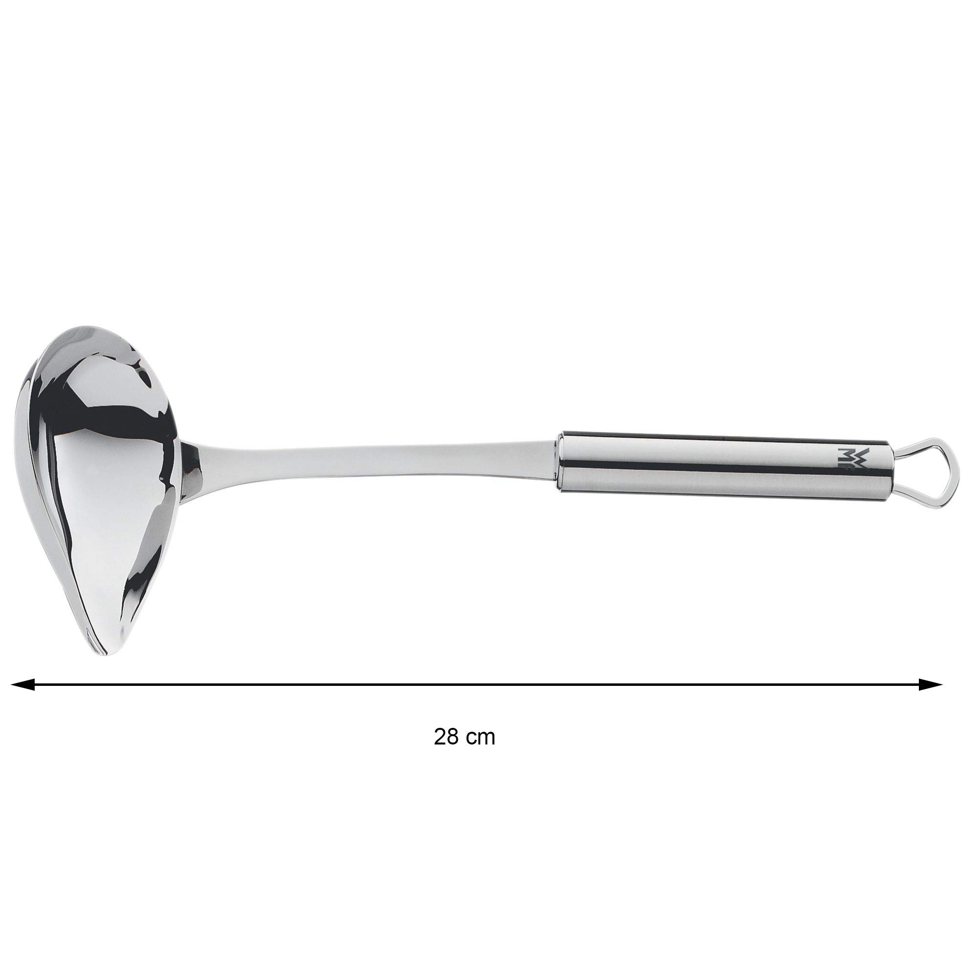 WMF Profi Plus Küchenhelfer Set 6-teilig, Hängeleiste mit 5 Helfer, Schöpflöffel, Schaumlöffel & Profi Plus Saucenlöffel 28 cm, Soßenkelle mit Schnaupe, Cromargan Edelstahl teilmattiert