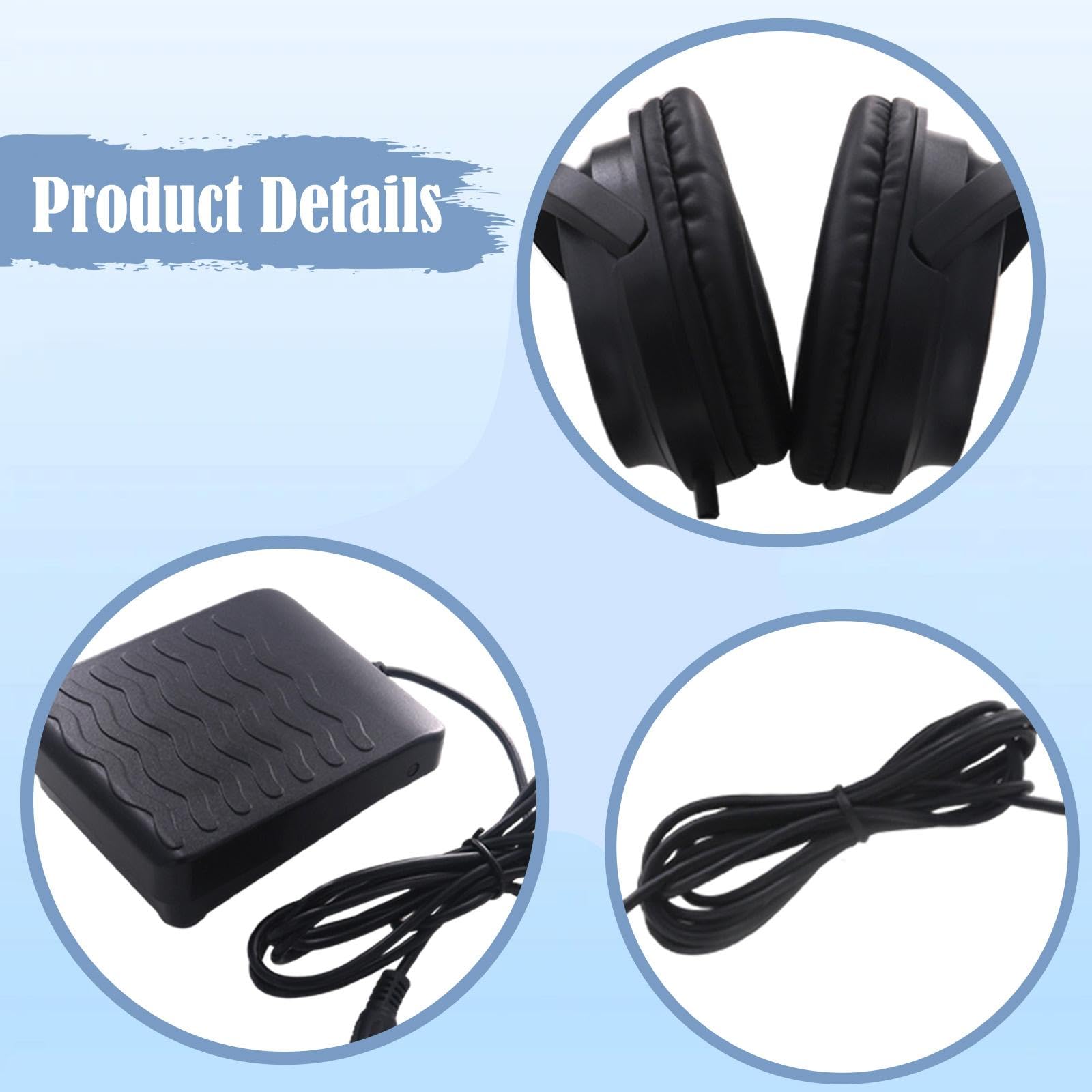Gralara Pedal de Sustain Portátil para Piano con Auriculares con Cancelación de Ruido para Un Funcionamiento Silencioso.