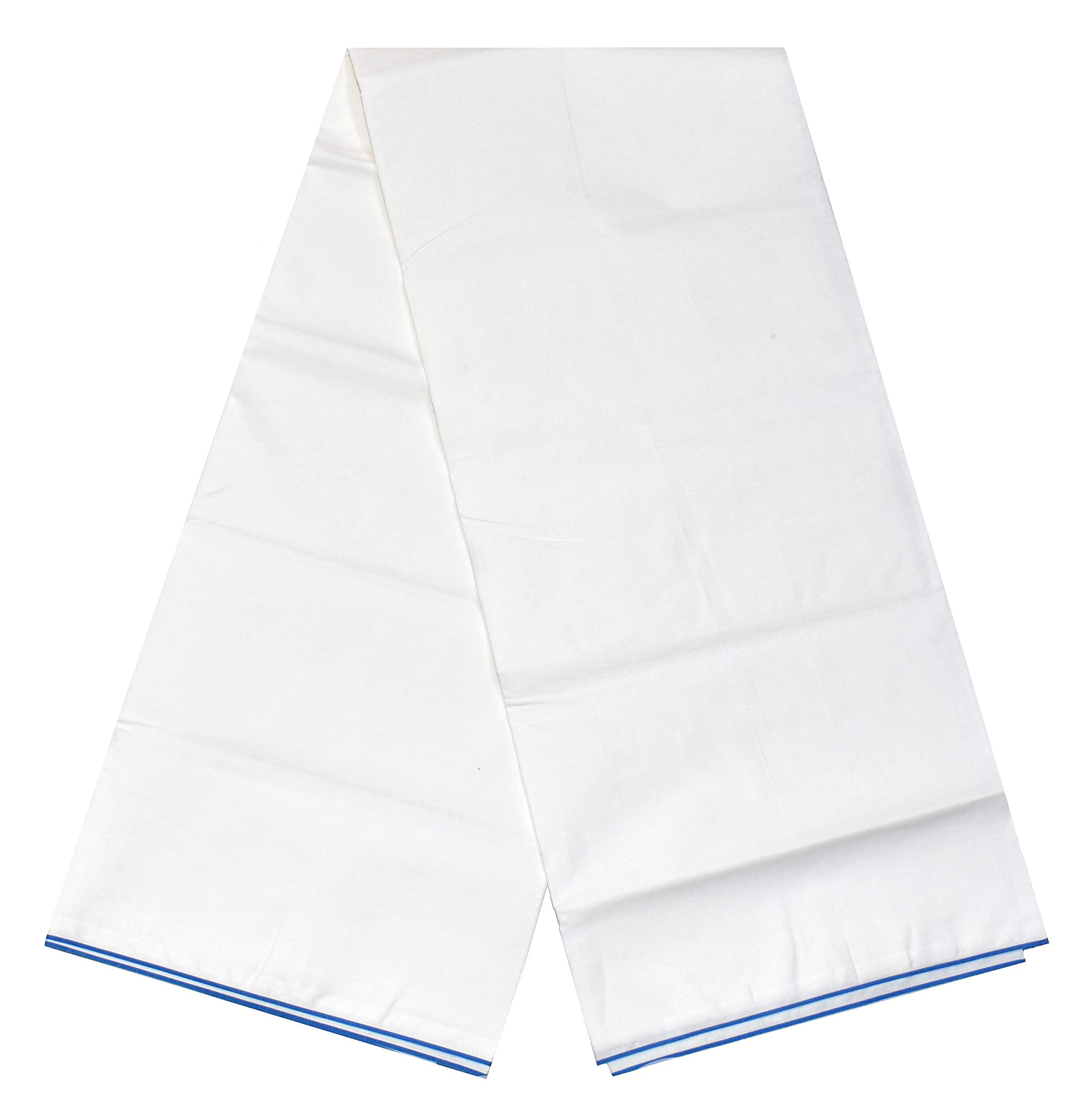 tuni mani Men's Casual Style 100% Pure Relaxed Fit Lungi / (Legnth 2.10Meter; Height :1.25Meter) Free Size (Milk White)-picture-3