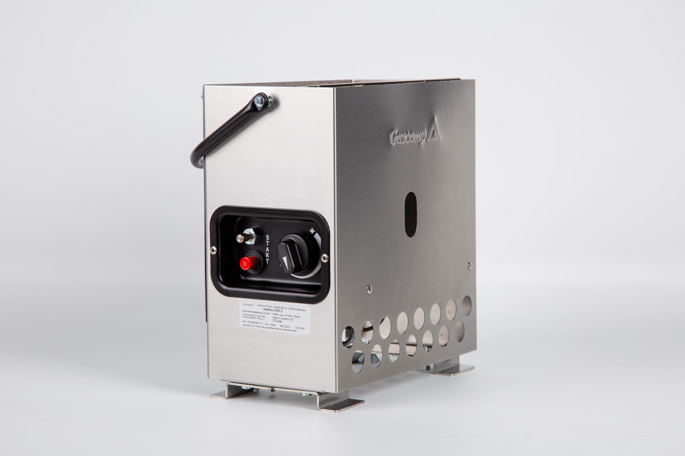 Gazcamp Heatbox 2000-30 mbar Ausführung - Rundum-Paket (silber/edelstahl)