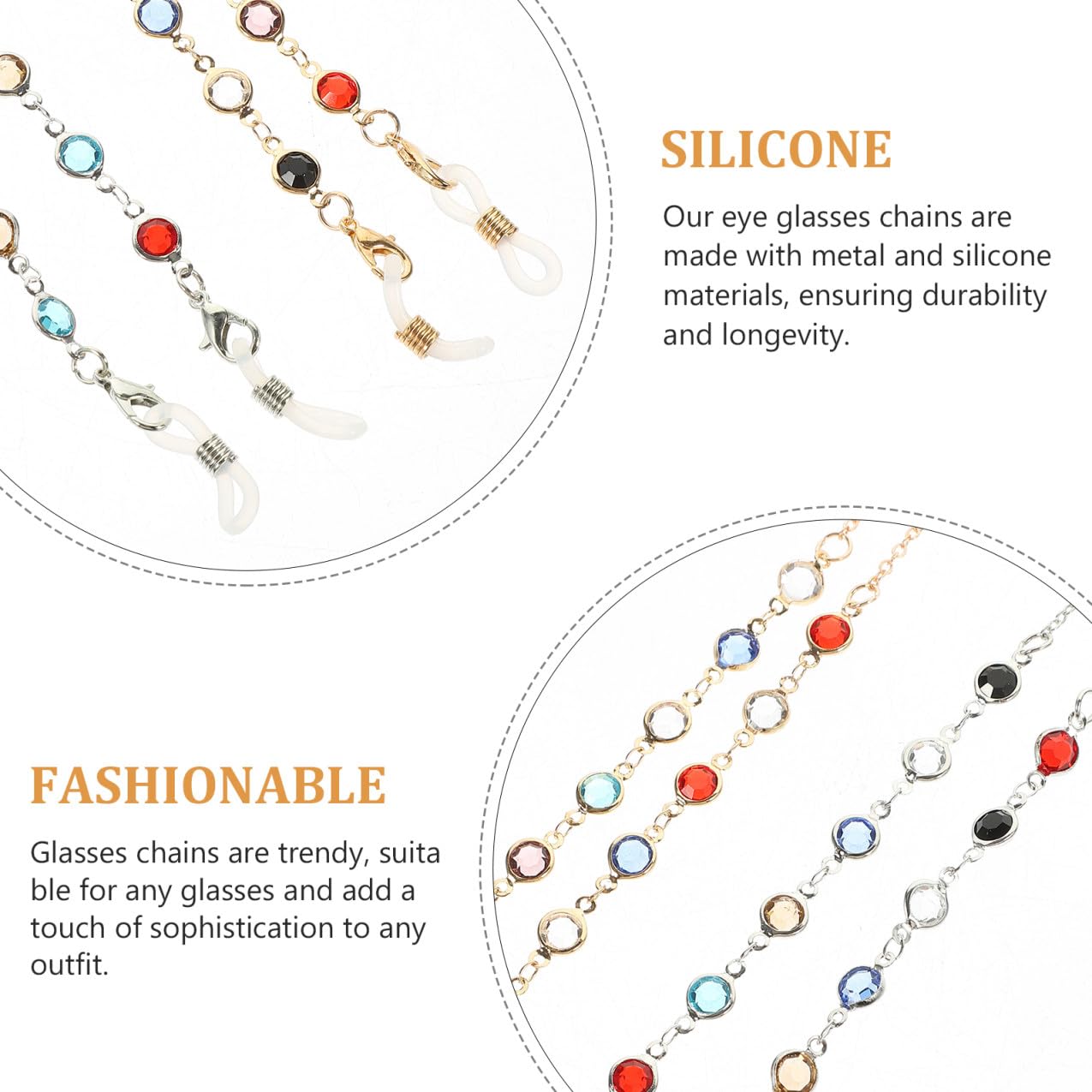 Homoyoyo Corda Per Occhiali Catena Di Occhiali Moda Occhiali Da Sole Accessori Porta Occhiali Intorno Collo Cordino Per Occhiali Da Donna Gel Di Silice