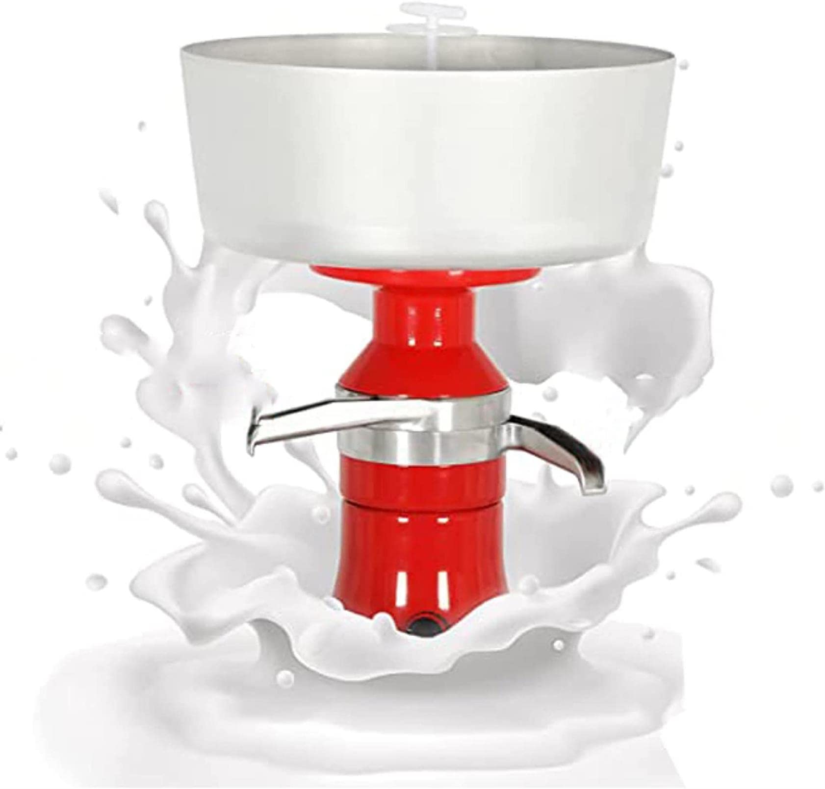 Separador centrífugo de Nata de Leche eléctrico, Nata separada y Leche desnatada para Leche de Oveja, Cabra u Otros lácteos con Recipiente de Leche de 12 l, 80 l/h/110 V