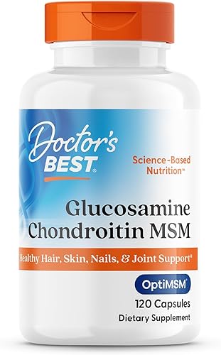 Doctor's BEST Glucosamina condroitina Msm con cápsulas OptiMSM, apoya la estructura saludable de las articulaciones, función y comodidad, sin