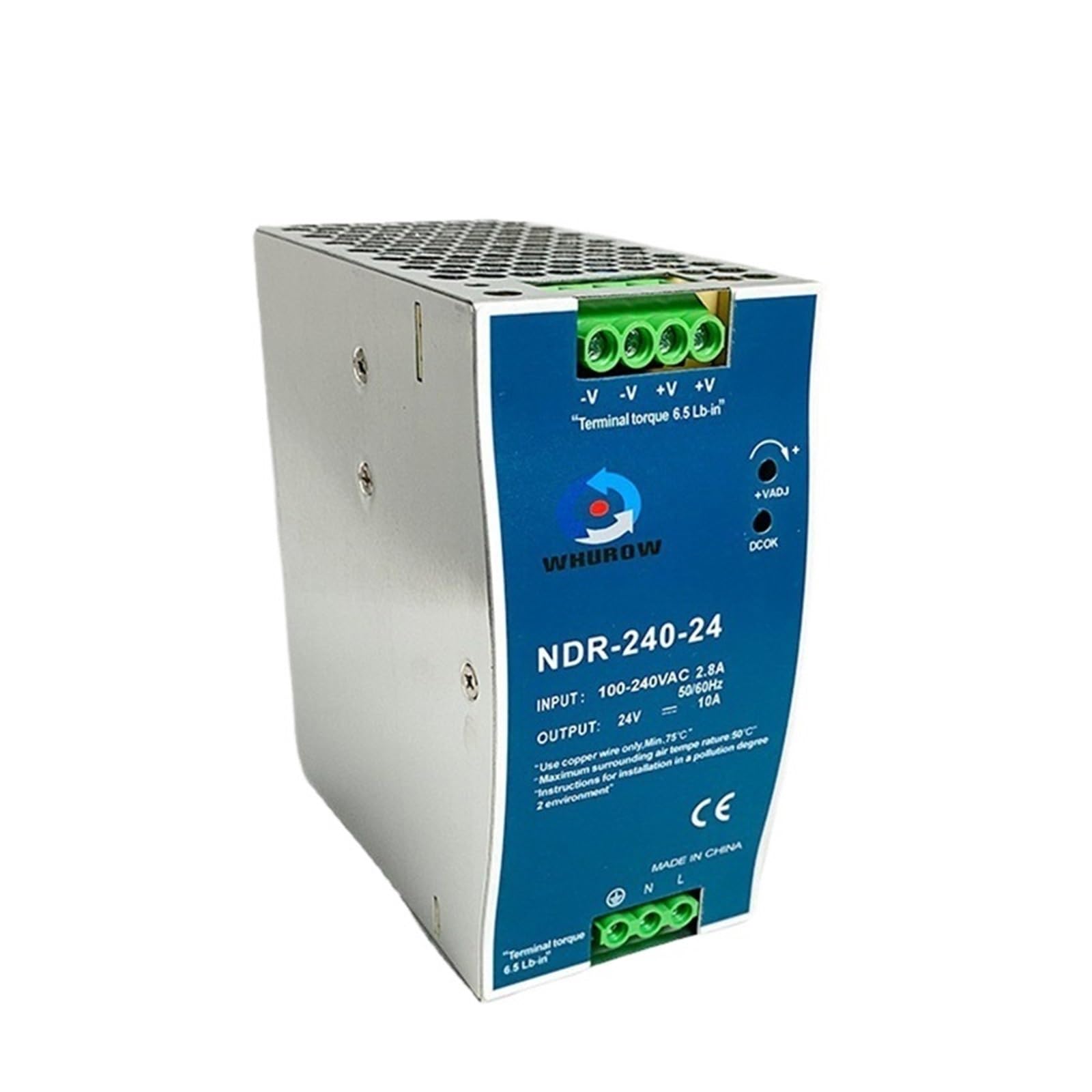 NDR-120W 75/150/240W 5V ~ 24 V Zasilacz AC DC do ultracienkich urządzeń elektrycznych DIN Rail Factory (12 V, 240 W)