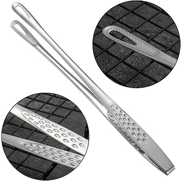 2 Pcs Stainless Steel Food Tongs Stainless Steel Kitchen Tongs Multifunction Cooking Tongs Kitchen Serving Tong for Cooking Sea Food and BBQ Buffet