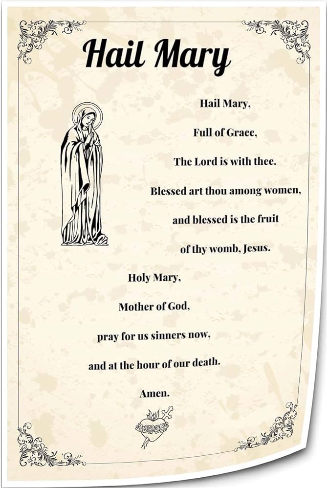 Amazon.com: Zhahugge Hail Mary Prayer Wall Art Prints Catholic Wall Art Religious Christian Posters Art Deco Living Room Panel Giclee Poster Picture for Bedroom (24.00 amazon-com-zhahugge-hail-mary-prayer-wall-art-prints-catholic-wall-art-religious-christian-posters-art-deco-living-room-panel-giclee-poster-picture-for-bedroom-24-00-x-36-00-only-canvas-posters-prints