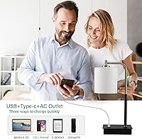 Vista 4 de Mafeiyan - Lámparas táctiles de mesita de noche, lámpara de mesa decorativa con puerto USB para dormitorio, sala de estar, control táctil, lámpara
