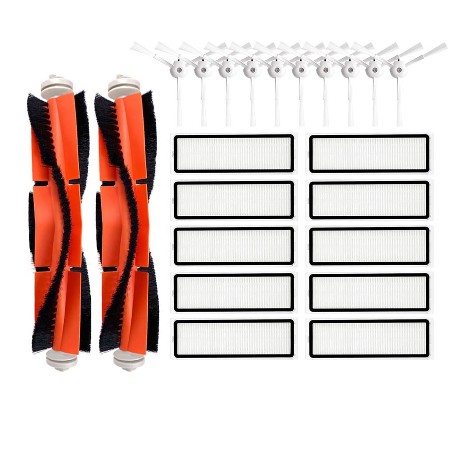 Kicici Compatible With Compatible With Rockrobo Vacuum V1/ Roborock S5 Max E3 S4 S5 S50 S6 Xiaomi 1S/ SDJQR01RR, SDJQR02RR Accessories Main Side Brush Filter(Set L)