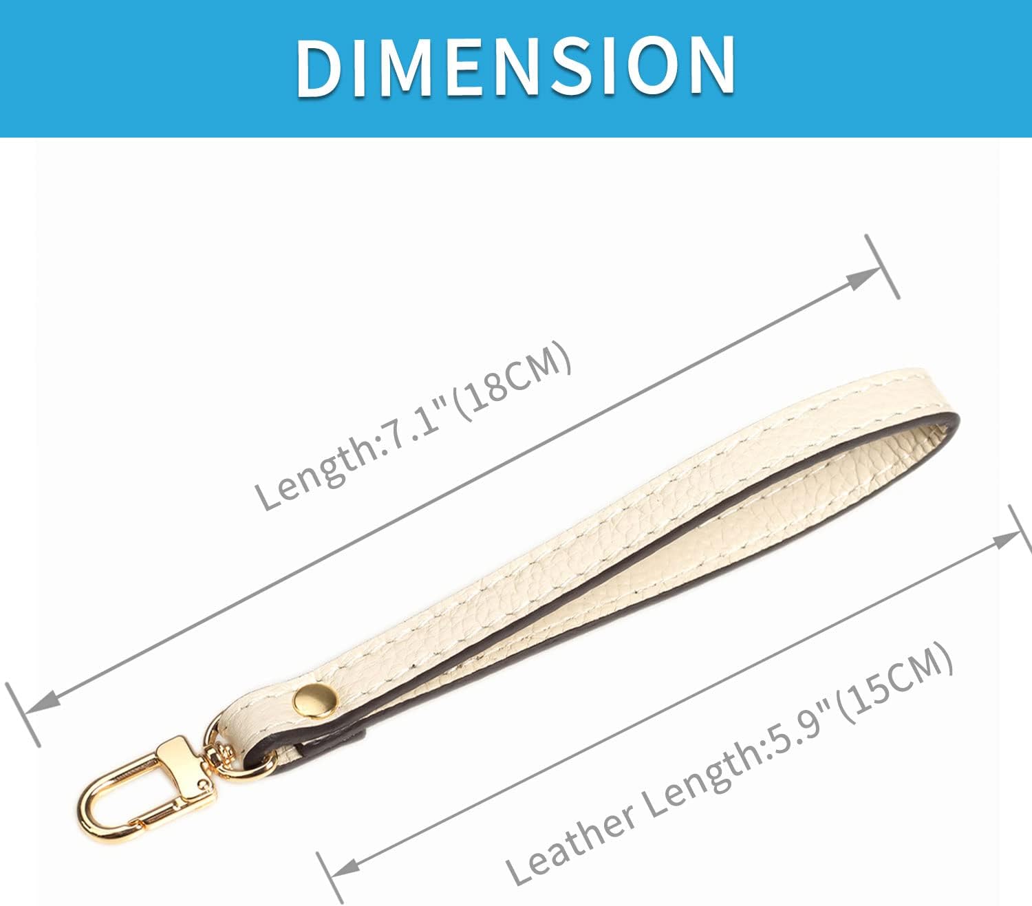 VanEnjoy Genuine Leather Keychain Wristlet Keychain Strap for Wallet Purse Clutch Cellphone Wristlet Key(Square Lock) image 2