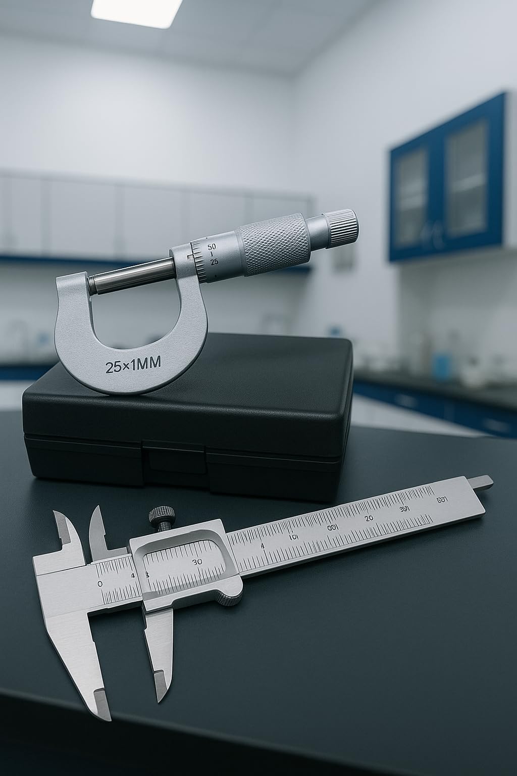 VVS (Vernier Caliper-1, And Screw Gauge 25mm-1) combo pack of 2 Micrometer Slide 12.5cm metallic for Measurement of Round Objects and depth used in Industrial,Home or General And Professional use-image-21