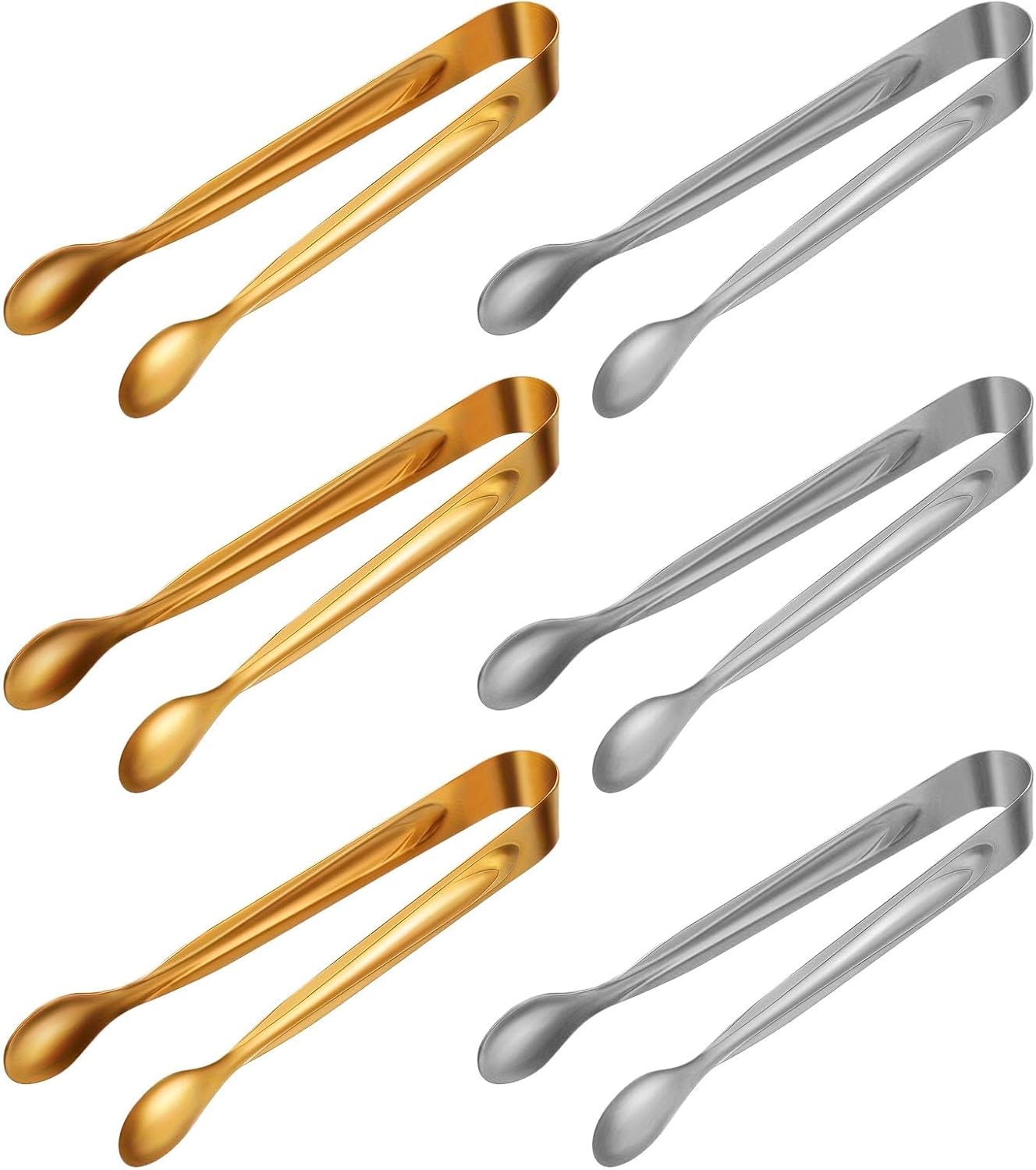 TOYANDONA 6pcs Small Serving Tongs: Mini Ice Sugar Tongs Stainless Steel Kitchen Tiny Serving Tools for Appetizers Tea Party Desserts