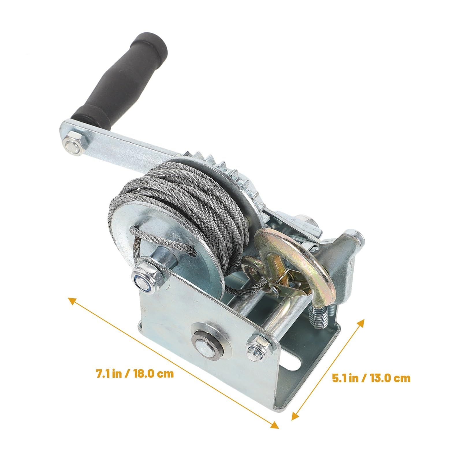 Wciągarka, Korba Mini wciągarka przyczepa ręczna Marine 500 Lb metalowa ręczna przekładnia łodzi ładowanie grzechotki do samochodów, majsterkowanie, obsługa ładunków do garażu, fabryk