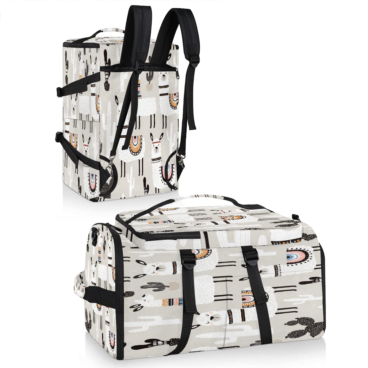 Llama - Mochila deportiva de lona para hombres y mujeres, bolsa de lona azteca con compartimento para zapatos para gimnasio, viajes, senderismo, mochila, Multi 2, Talla única, Deporte