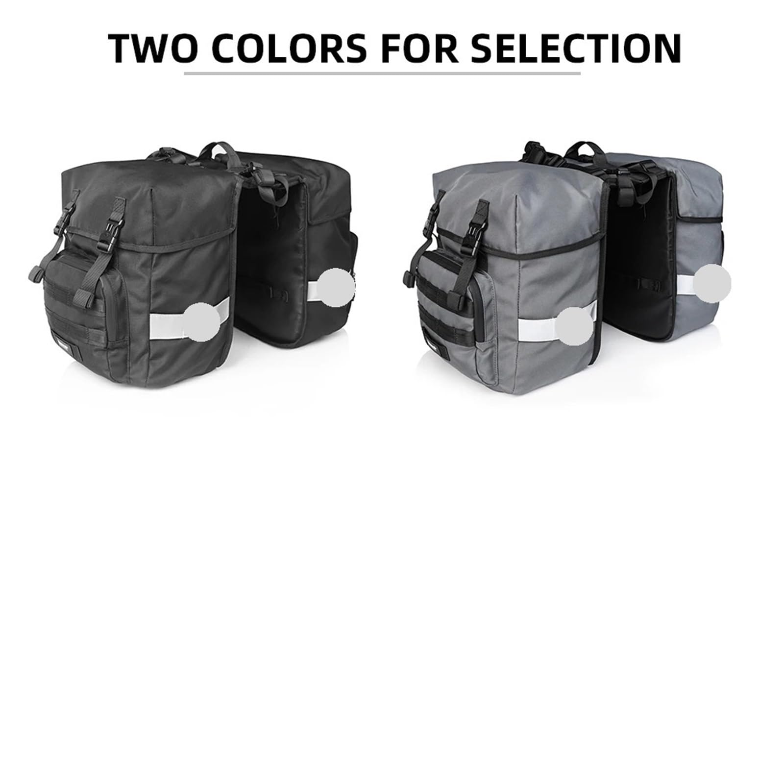 Fahrrad GepäCkträGertasche Fahrrad-Gepäcktasche, 40 l, großes Fassungsvermögen, doppelseitige Fahrrad-Gepäckträgertasche, wasserdichte Heck-Gepäcktasche mit Regenschutz FüR FahrräDer(Grey)