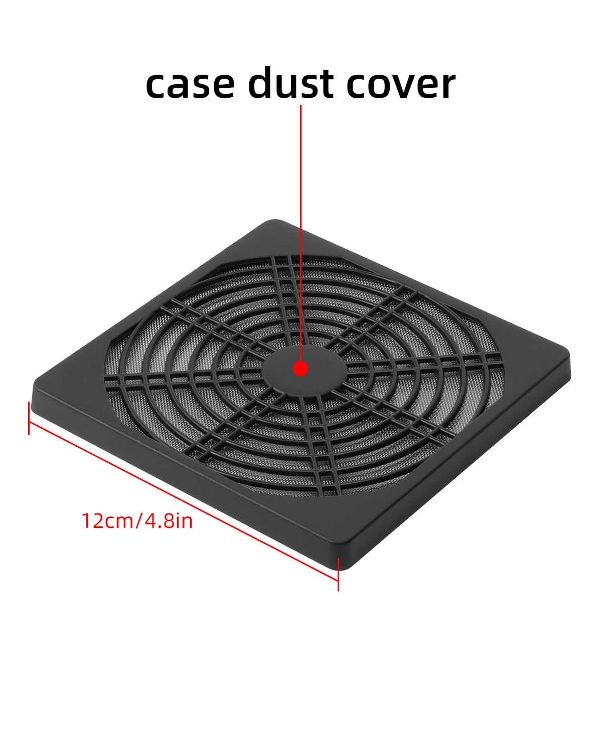 GELRHONR 120mm PC Telaio Ventola Filtro Polvere, 12x12cm Computer caso Ventola di Raffreddamento Filtro Polvere Maglia Rete Copertura Metallo Nero Computer Antipolvere con Viti-Nero