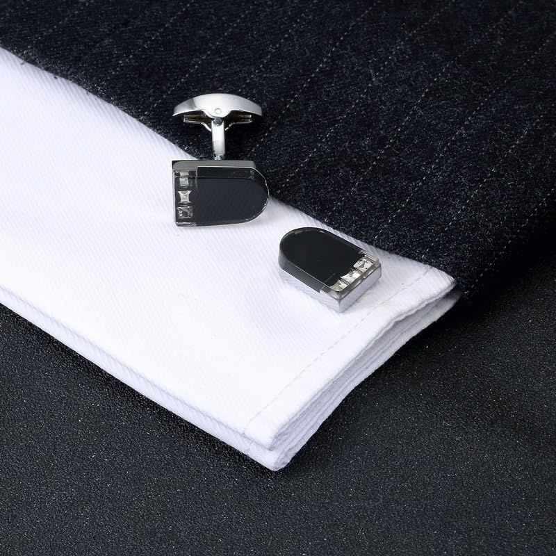 Styling Embedded Diamond Cufflinks Black Business Men's Cuff Button Sleeve Nails