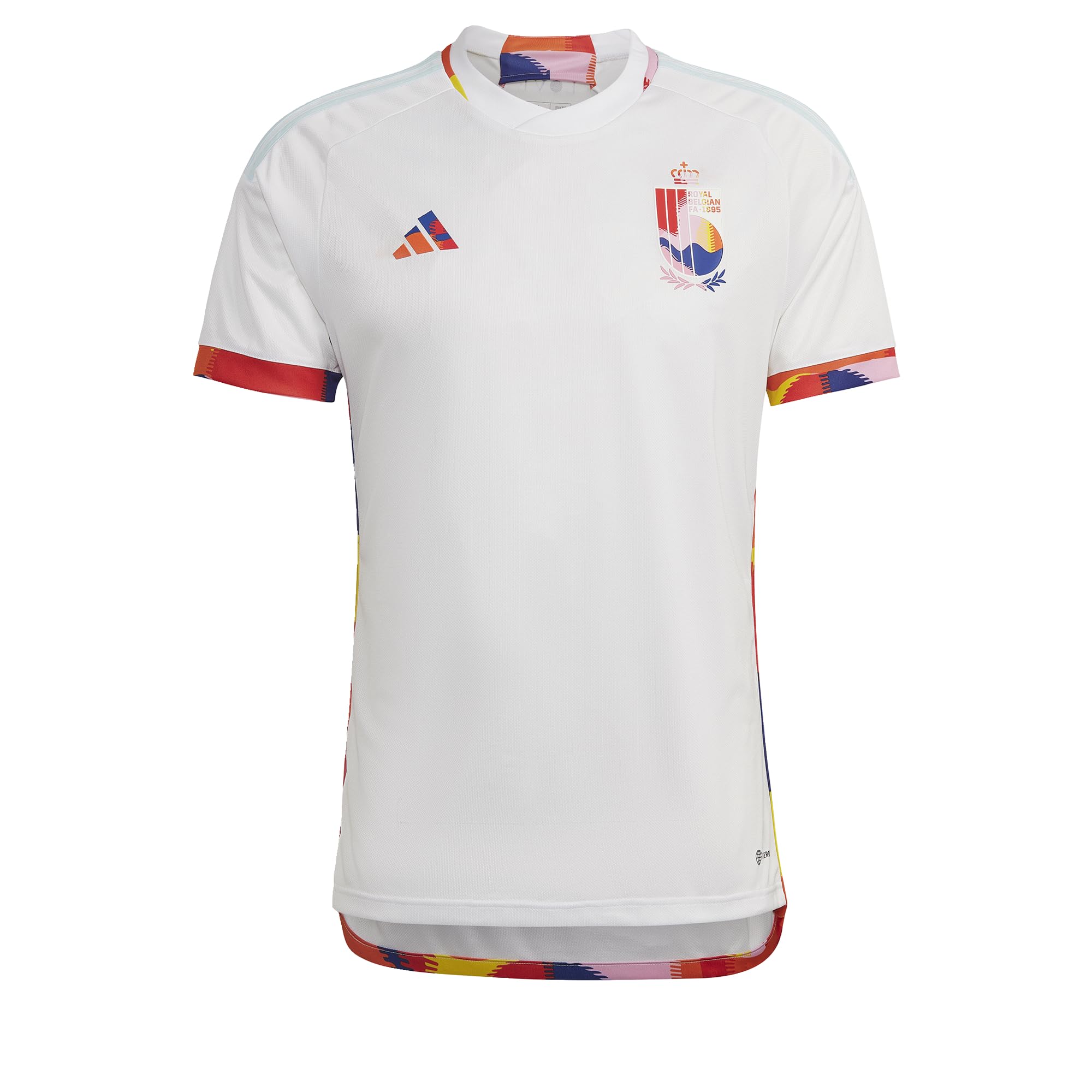 adidas Belgien Herren Saison 2022/23 Offizielle Auswärtstrikot Trikot, Weiß, M EU