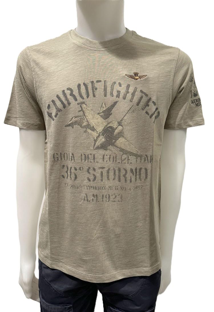 Aeronautica Militare t-Shirt TS2525 Eurofighter Typhoon 36° Stormo Maglia, Maglietta, Felpa, da Uomo