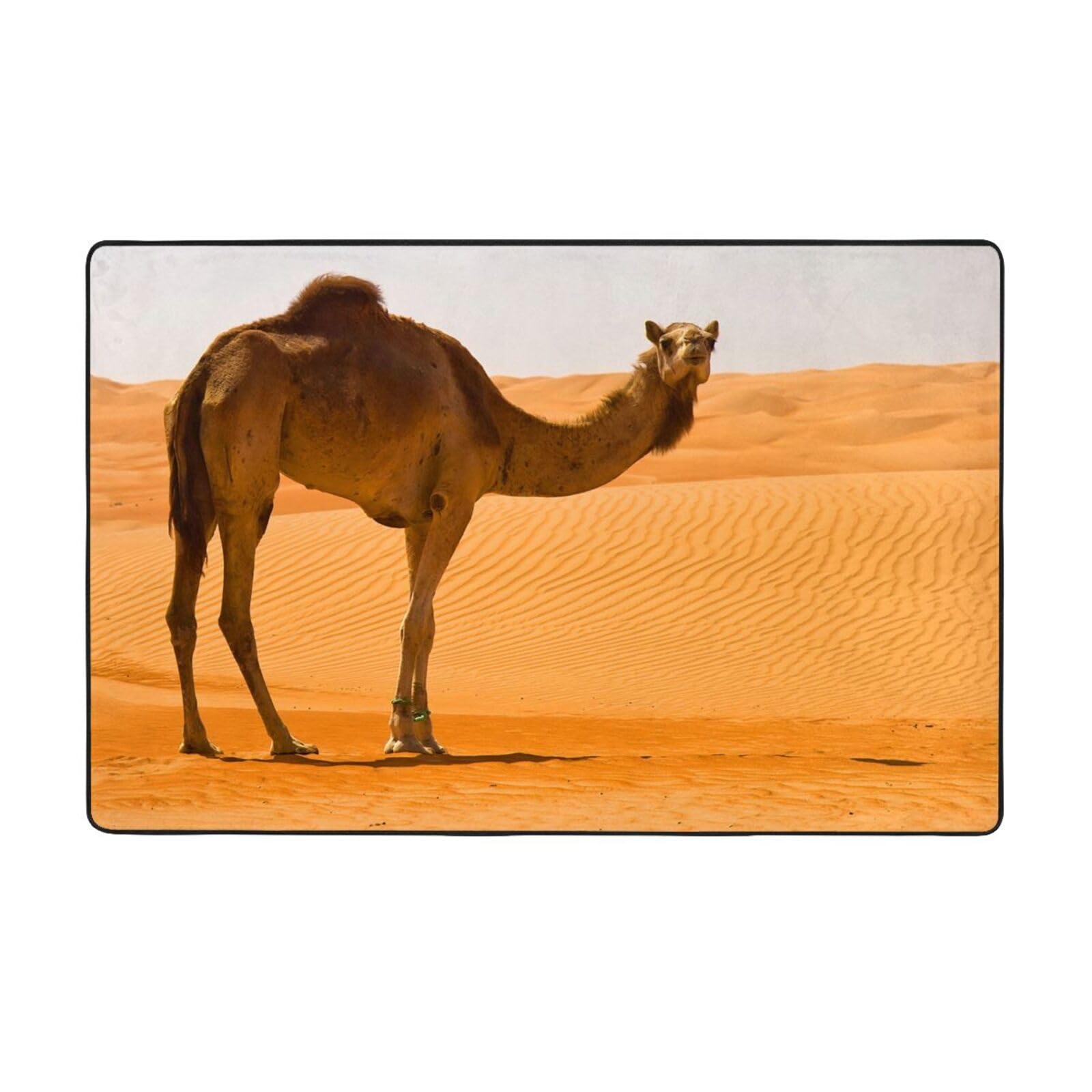 Tapis de salon sable du désert en peluche douce 150x100 cm pour chambre