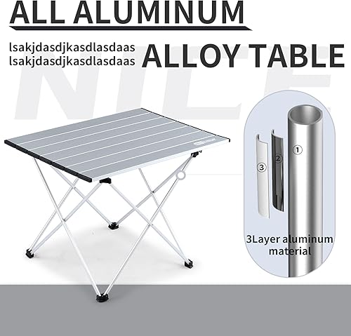 Miniatura 7 de Whitsunday Mesa de camping plegable, mesa auxiliar portátil ultraligera para campamento, pequeña mesa plegable de aluminio para picnic, playa,