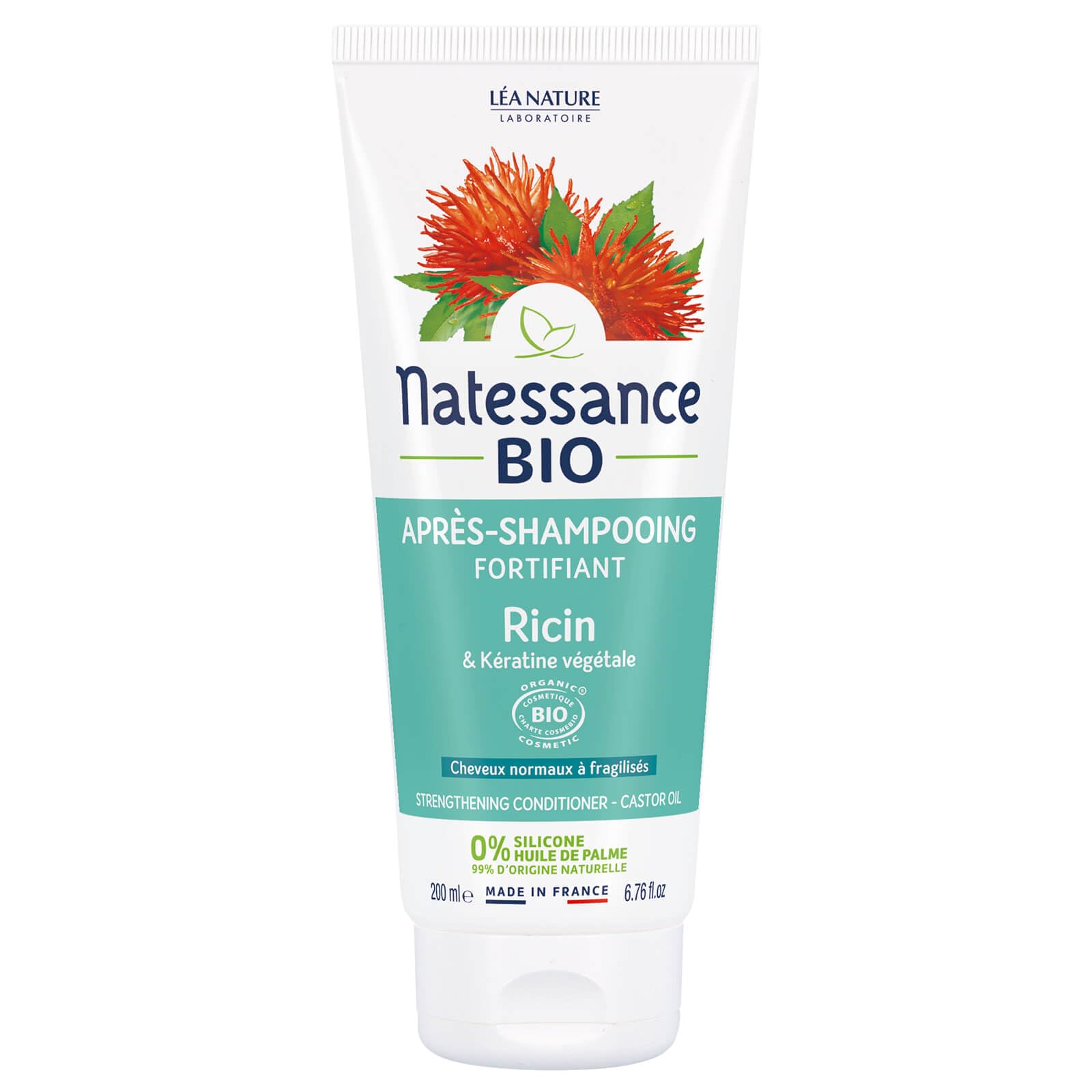 Natessance Organic Strengthening Organic Castor Oil and Vegetable Keratin Conditioner 200ml
