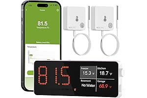 WiFi Refrigerator Thermometer Alarm with Digital Monitor Hub