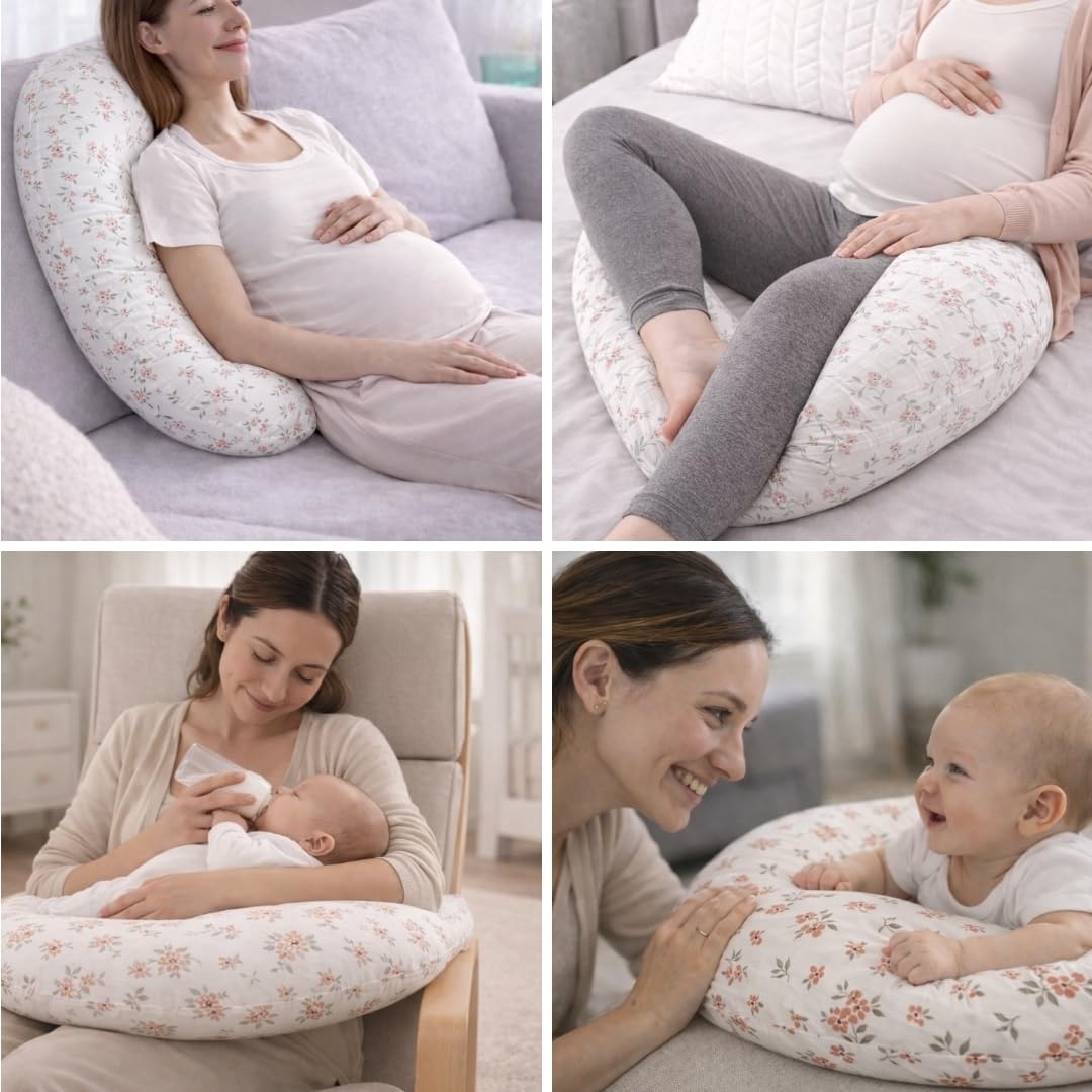 Cojin Lactancia +2 Muselinas – Cojín lactancia OEKO TEX - Almohada Lactancia funda extraible lavable – almohada de amamentação - almofada de amamentação, cojin de lactancia bebe, cogin lactante bebe