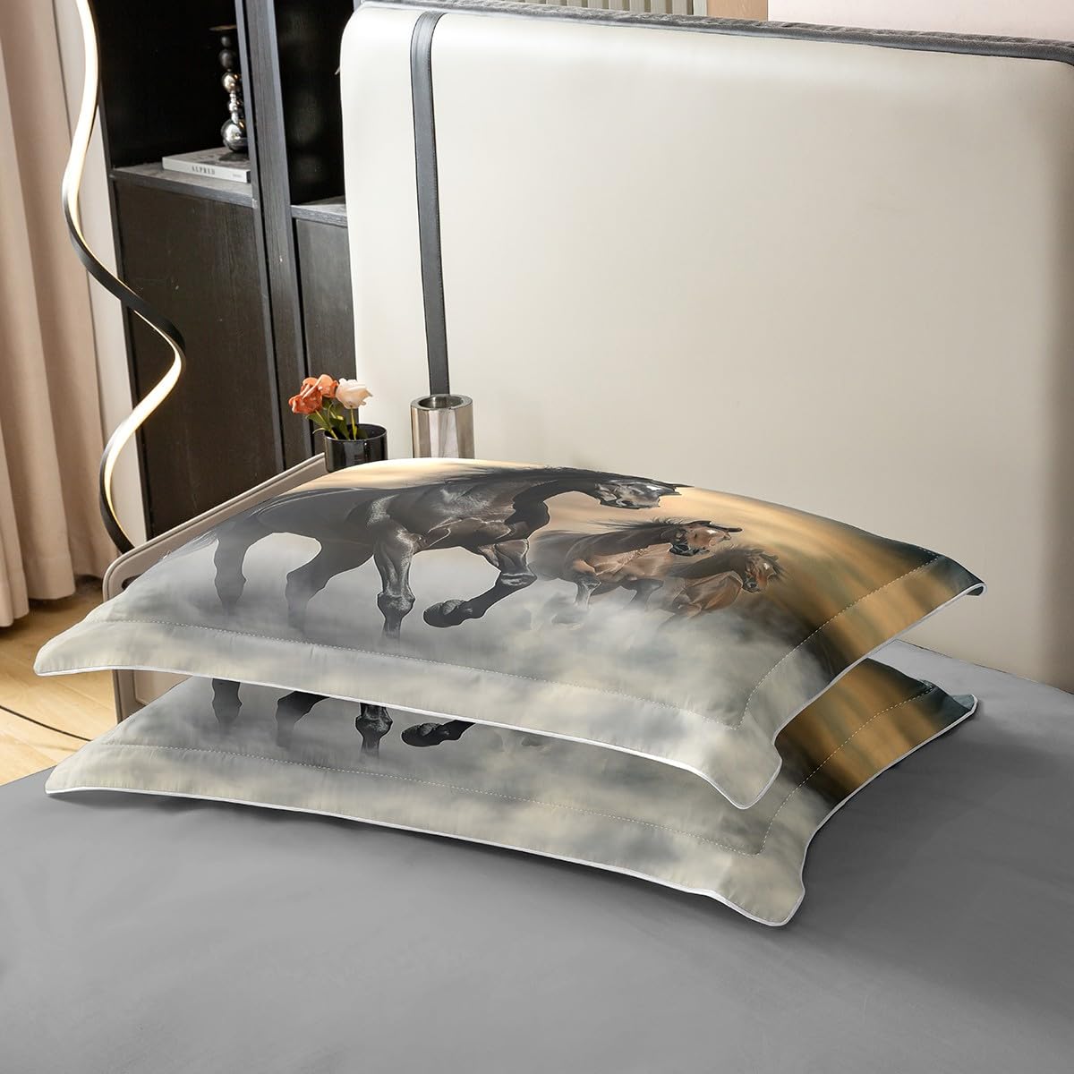 Funda nórdica de caballo de 220 x 240 cm, 100% algodón, juego de cama de caballo de carreras, juego de cama con estampado de animales de granja, para hombres, mujeres, adolescentes, niños, decoración