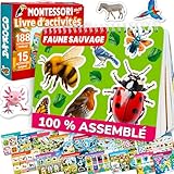 L'APPRENTISSAGE PRATIQUE INSPIRÉ PAR MONTESSORI : Ce livre Montessori encourage le jeu indépendant, le développement de la motricité fine et la croissance cognitive par le biais d'activités ; Profitez avec vos enfants d'activités d'apprentissage en âge préscolaire