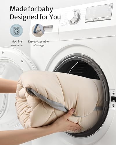 Miniatura 8 de Blissful Diary Shell Baby Play - Tapete de gimnasio para bebé, tapete de tiempo abdominal más suave y ampliado con 6 juguetes desmontables para