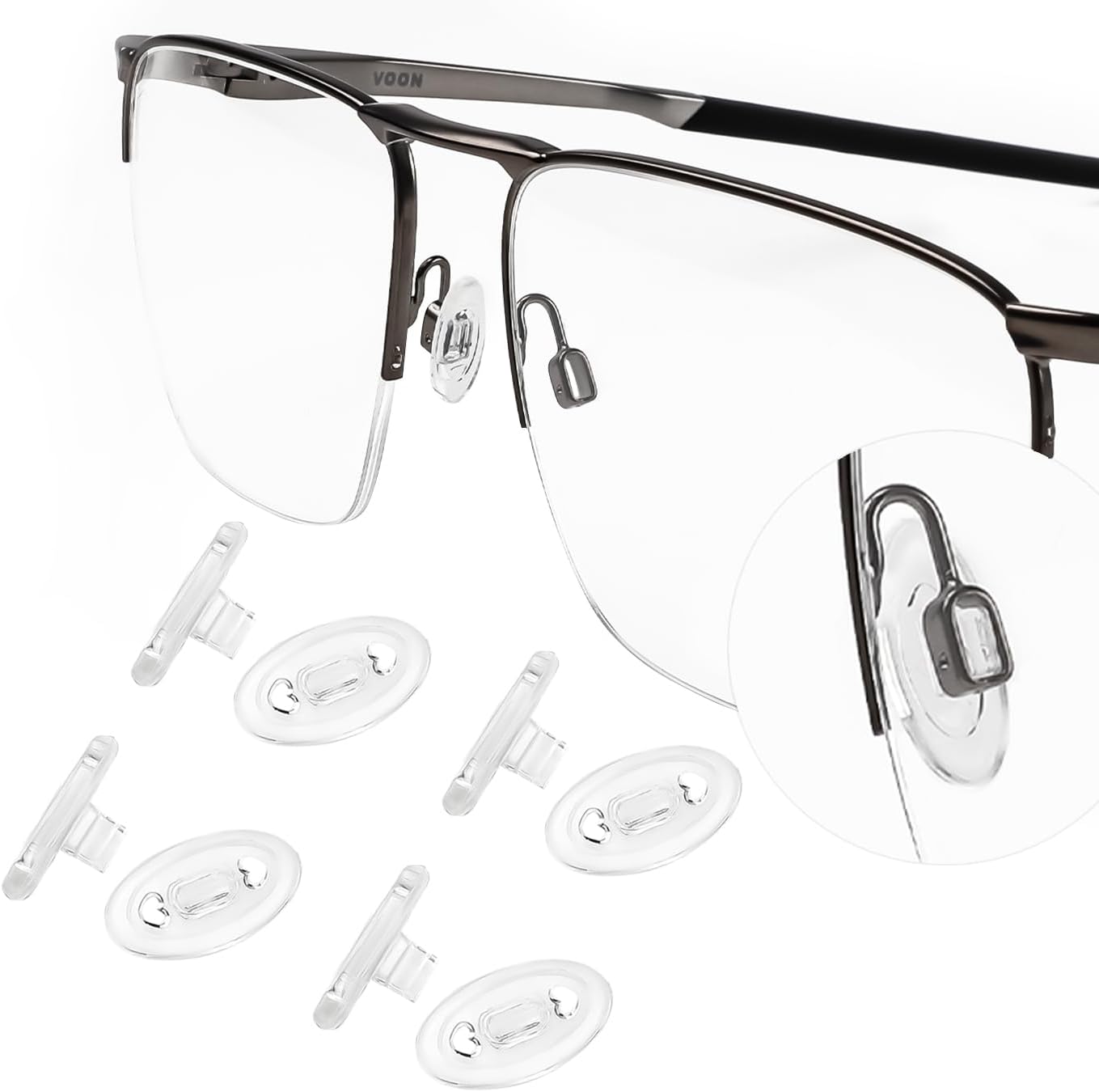 Silicone Nose Pads Replacement Nose Pieces for Oakley Wire Tap 2.0 OO4145 Sunglasses - 4 Pairs Clear Nose Cushion