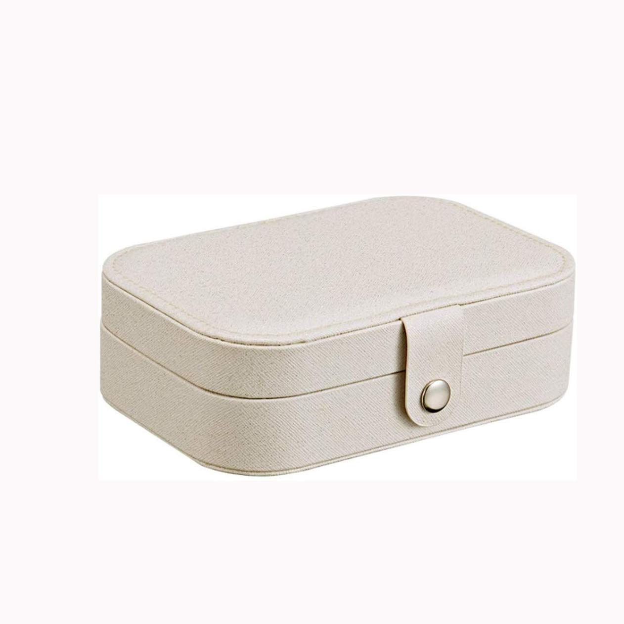 Caja de Almacenamiento para joyería, joyero de Piel sintética para niñas, Maleta de joyería portátil, estantes de Almacenamiento para Anillos