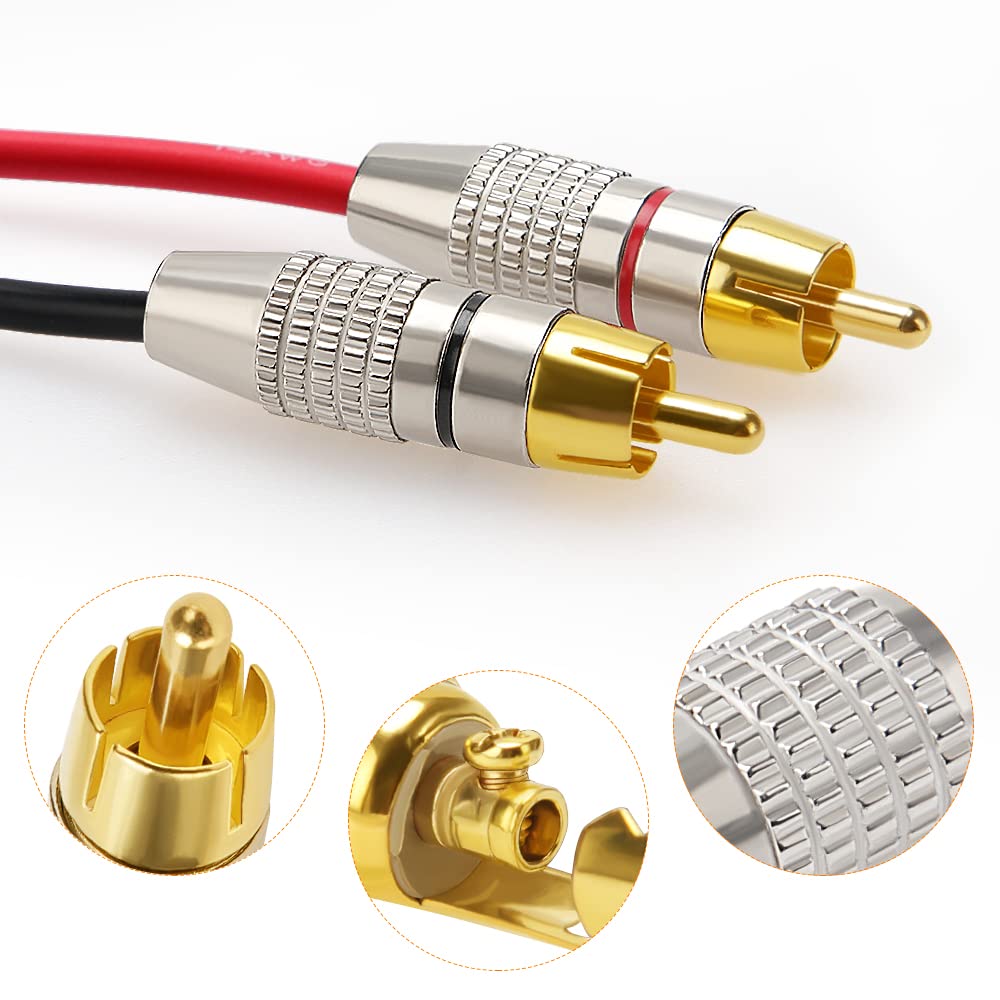 KUOQIY 12 PCS Gold Plated RCA Plug Audio Video Connector, RCA Male Plug Solderless, with Screwdriver - Image 4