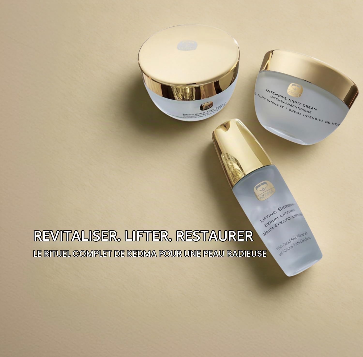 KEDMA - Crème de Nuit Intensive - Anti-Rides & Nourrissante - 50g | La crème de nuit au rétinol et minéraux de la Mer Morte nourrit et soutient le renouvellement nocturne de la peau.