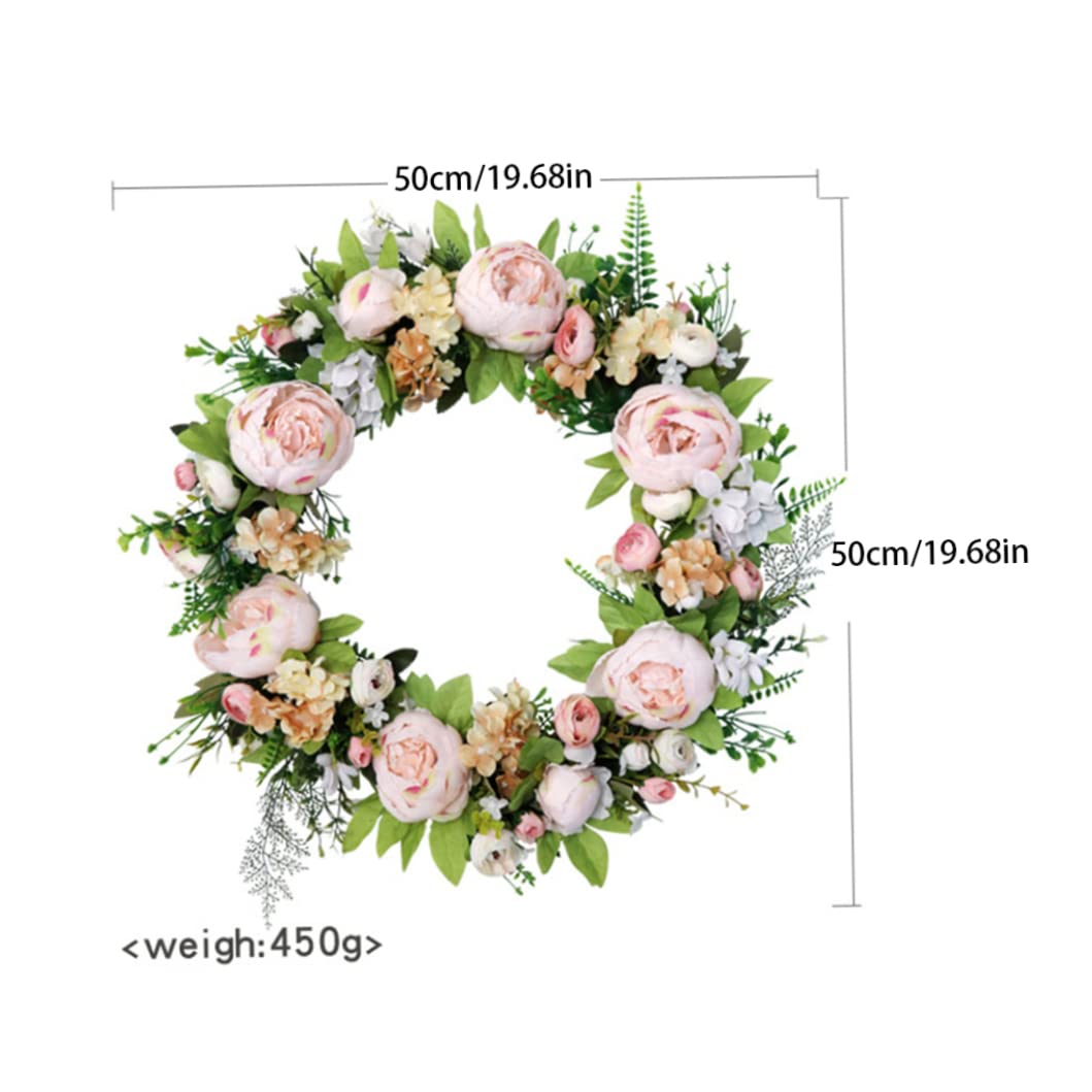 Ghirlanda di Fiori di peonia | Ghirlanda di peonie Artificiali Ghirlande per Porte Rotonde Floreali per la Decorazione della casa di Nozze della Porta d'ingresso