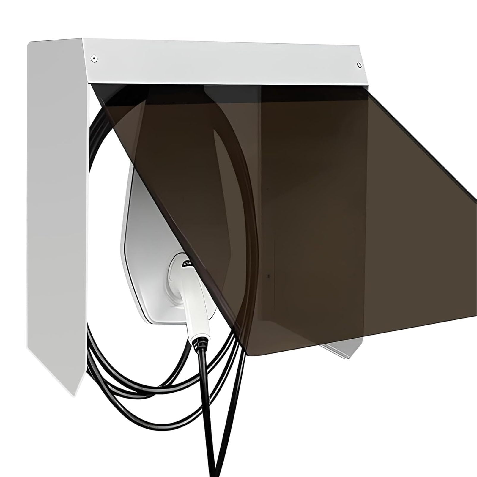 Cubierta Protectora para estación de Carga de vehículos eléctricos con Techo y Tapa magnética de acrílico. Protector de Toma de Corriente para Cargador de vehículos eléctricos de m