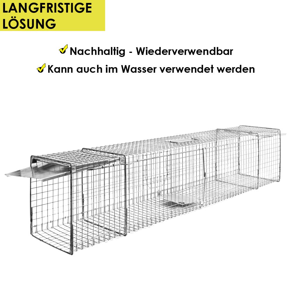 Petigi Lebendfalle Marder Rattenfalle Lebend Wiesel Garten Kaninchen Abwehr Umsiedeln Falle Haus Waschbär Fuchs Zubehör Vertreiben Dachboden 150 x 31 x 29 Heavy