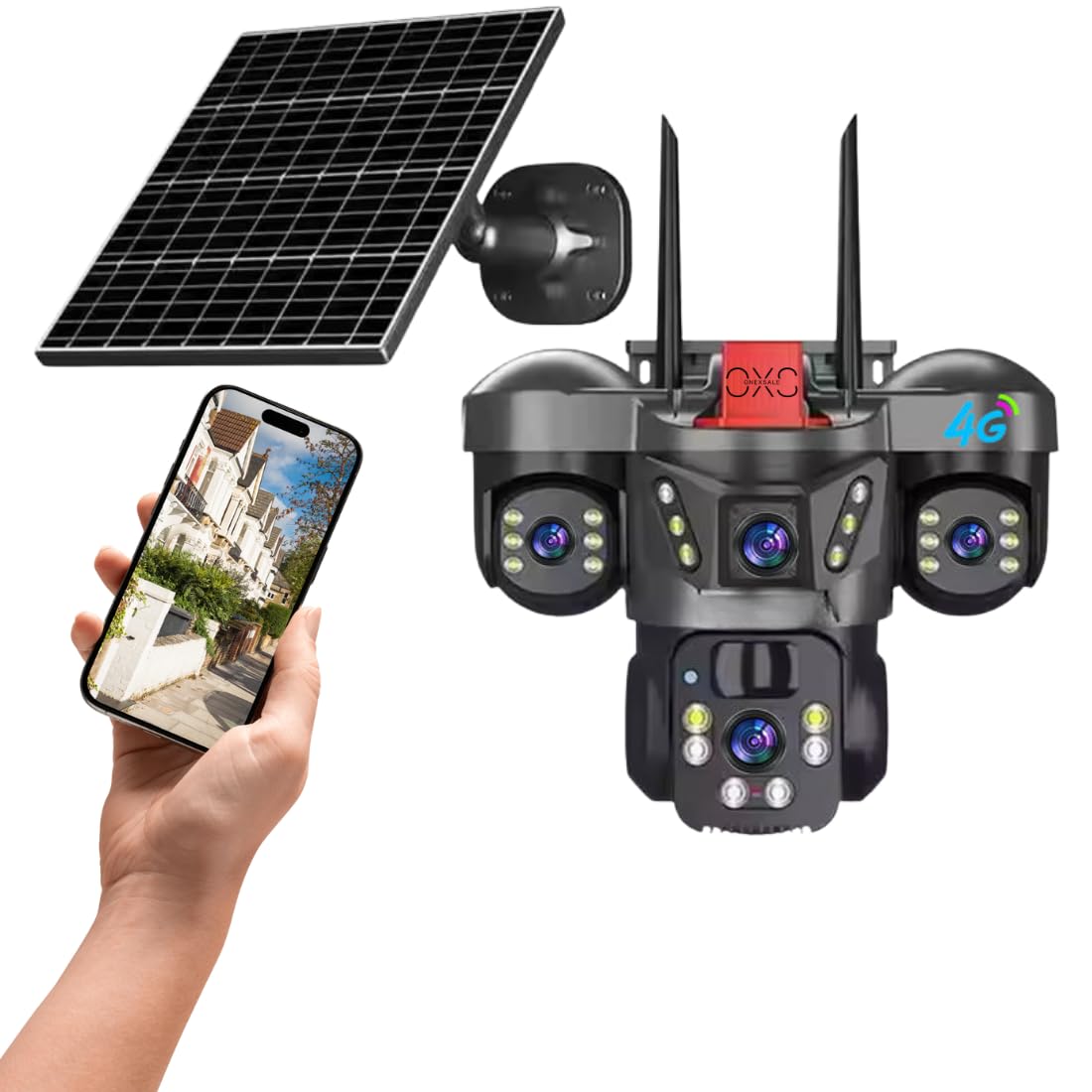 OneXsale OneXsaleIndoor/Outdoor Security Camera, 12MP Ultra HD, PTZ, Motion Detection, Home/Office/Shop, Batman Triple Lens, WiFi, Two-Way Audio, IP66 Weatherproof, Solar/DC Powered-picture-35