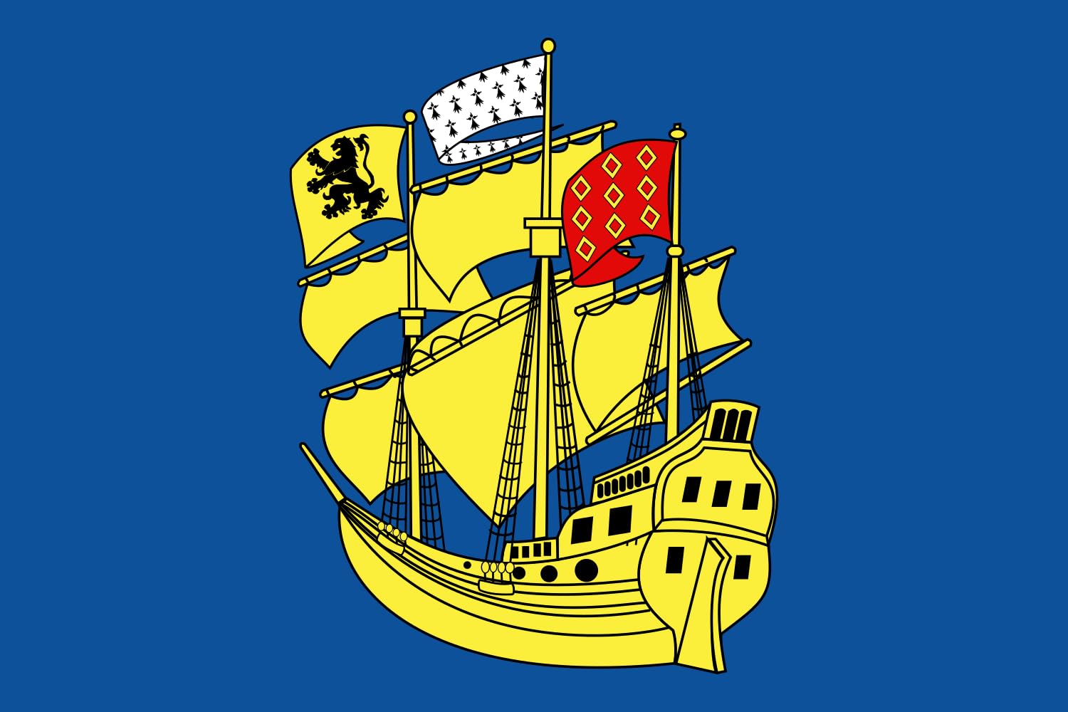 Drapeau Landerneau Format Paysage 1.35m² en Maille Haute Résistance