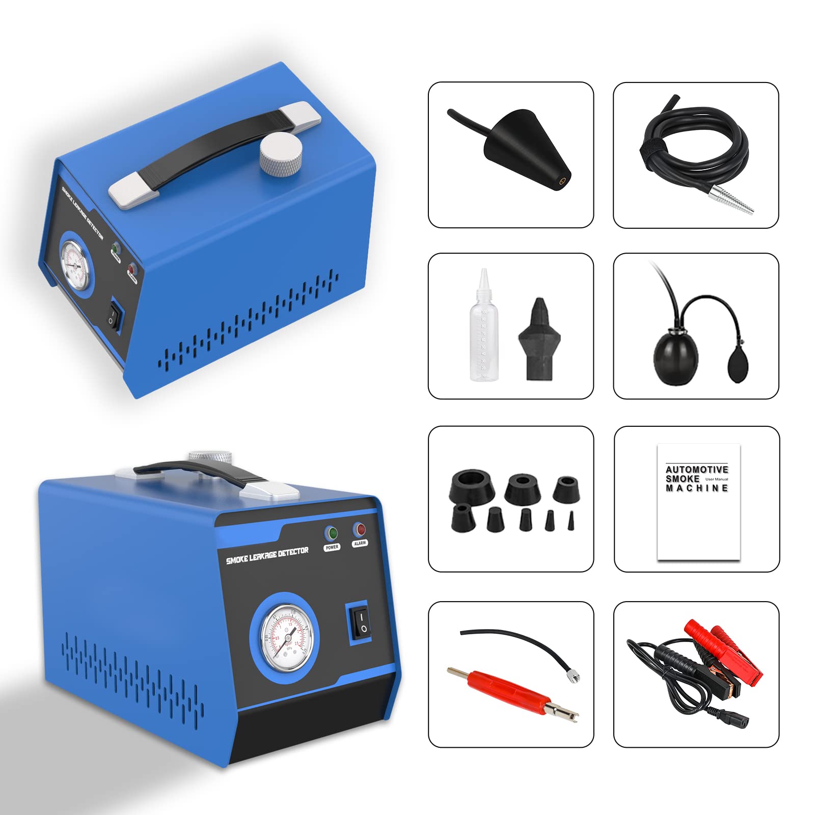 FXTUL Automotive EVAP Smoke Machine Fuel Leak Detector, Air and Smoke Dual-Modes 12V Car Smoke Leaka