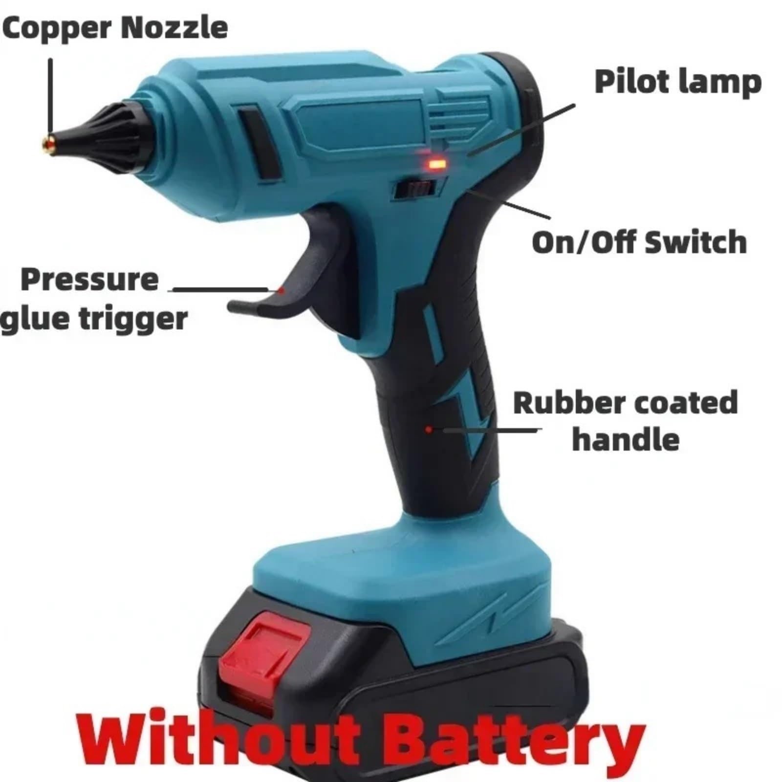 Pistola Silicona Caliente, Pistola de Silicona a batería for Pistola de Pegamento Caliente inalámbrica, portátil y Recargable de 18 V. USA Barras de Pegamento de 11 mm para Reparaciones